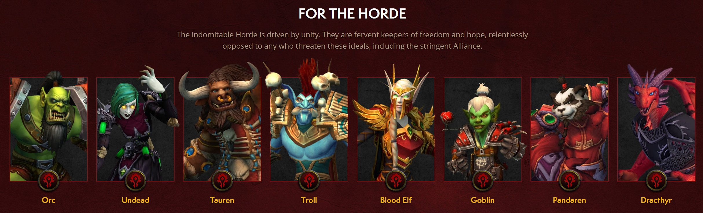 Horde Races of World of Warcraft