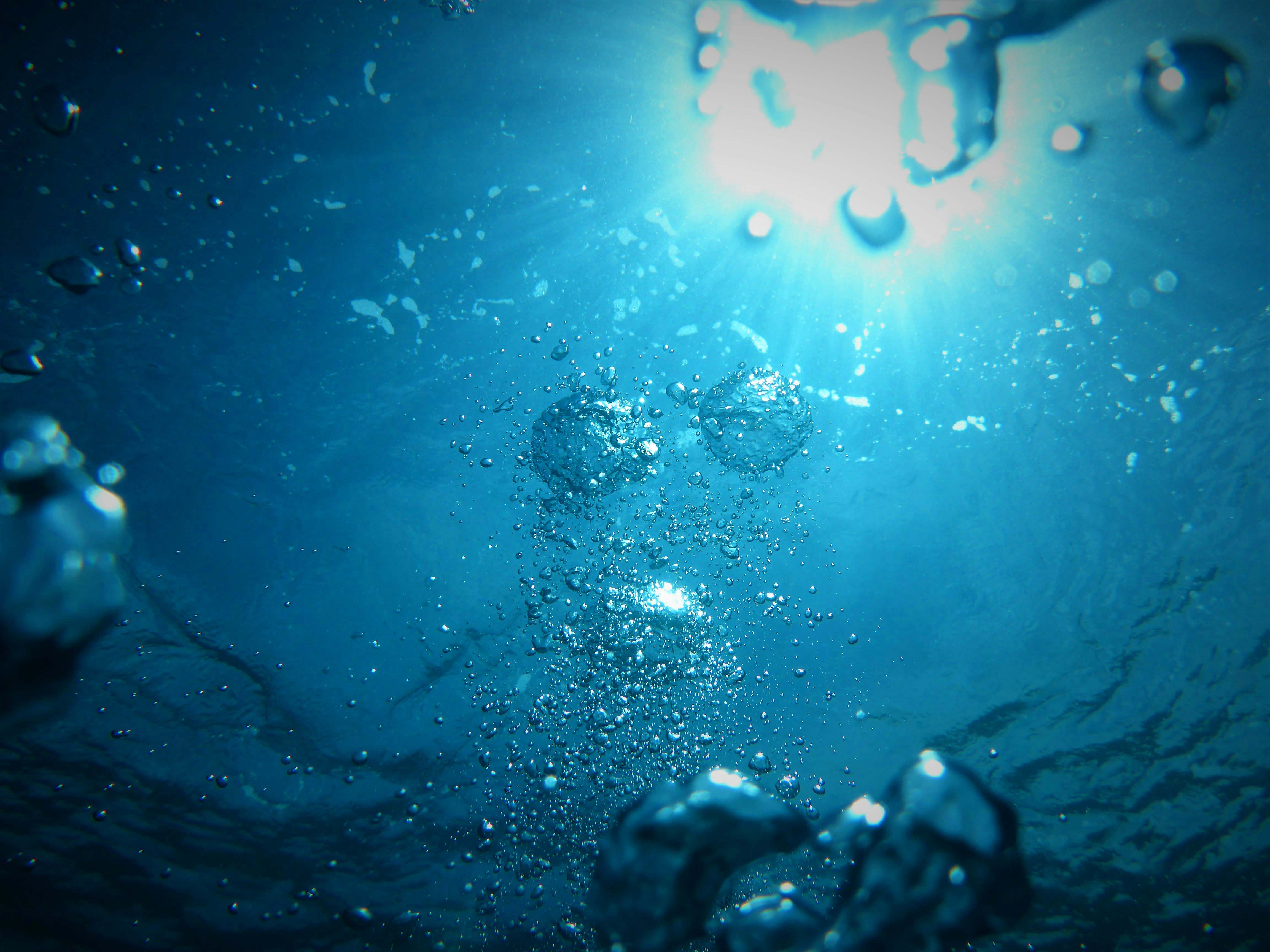An Image of Bubbles Underwater